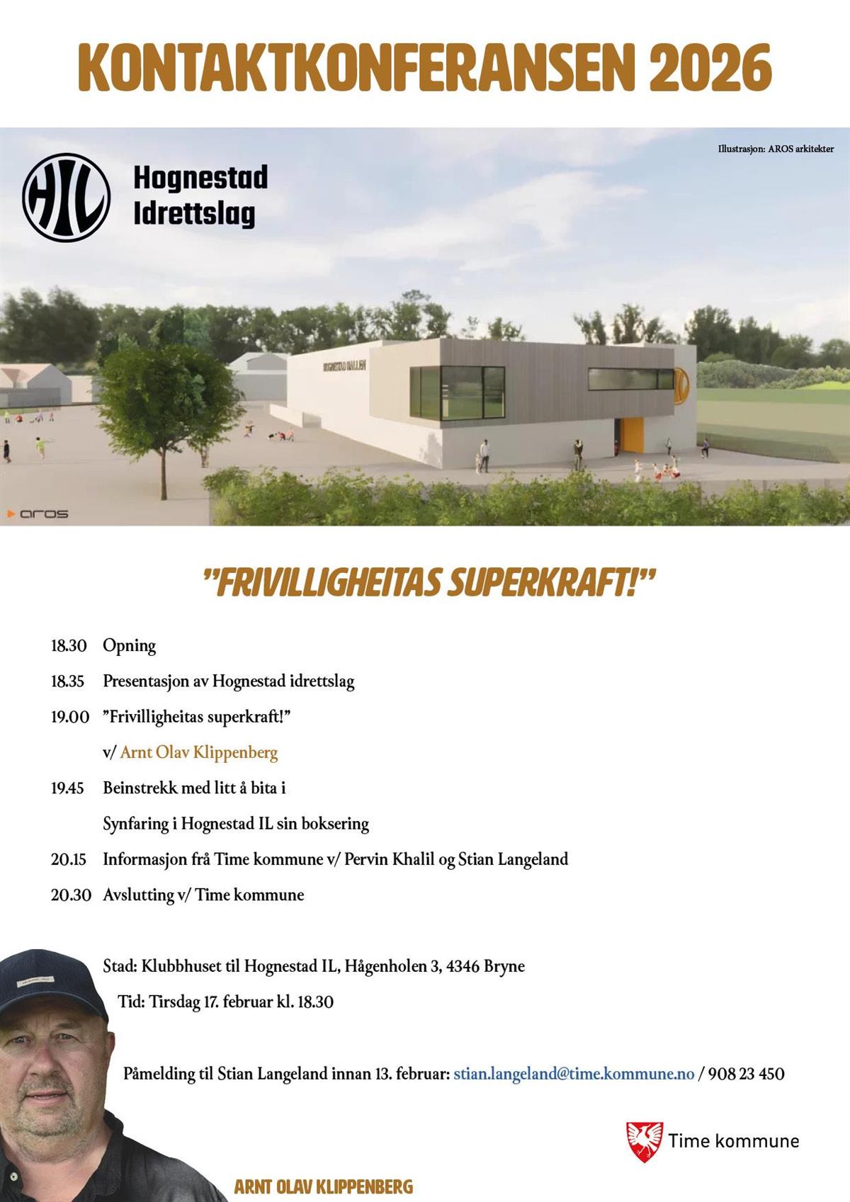 Program for Kontaktkonferansen 2026 (same info som i artikkelteksten) - Klikk for stort bilete