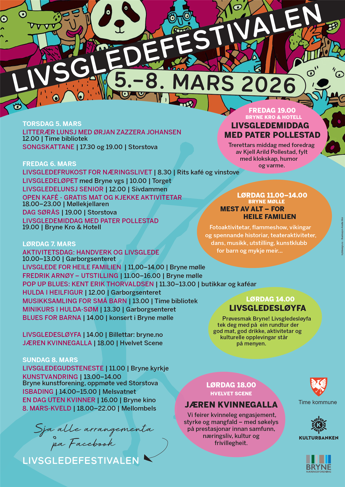 Plakat for Livsgledefestivalen 2026 - Klikk for stort bilete