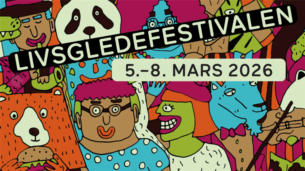 Montasje frå plakaten til Livsgledefestivalen 2026 - Klikk for stort bilete